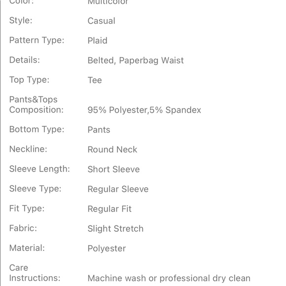 „🌸5/$25🌸NWOT Shein Plaid/ Grid Self Belted Pants Size large - Picture 13 of 16